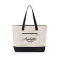 Canvas Tote Bag — 'Anjoly30 Boutique' Zippered Front Pocket Tote