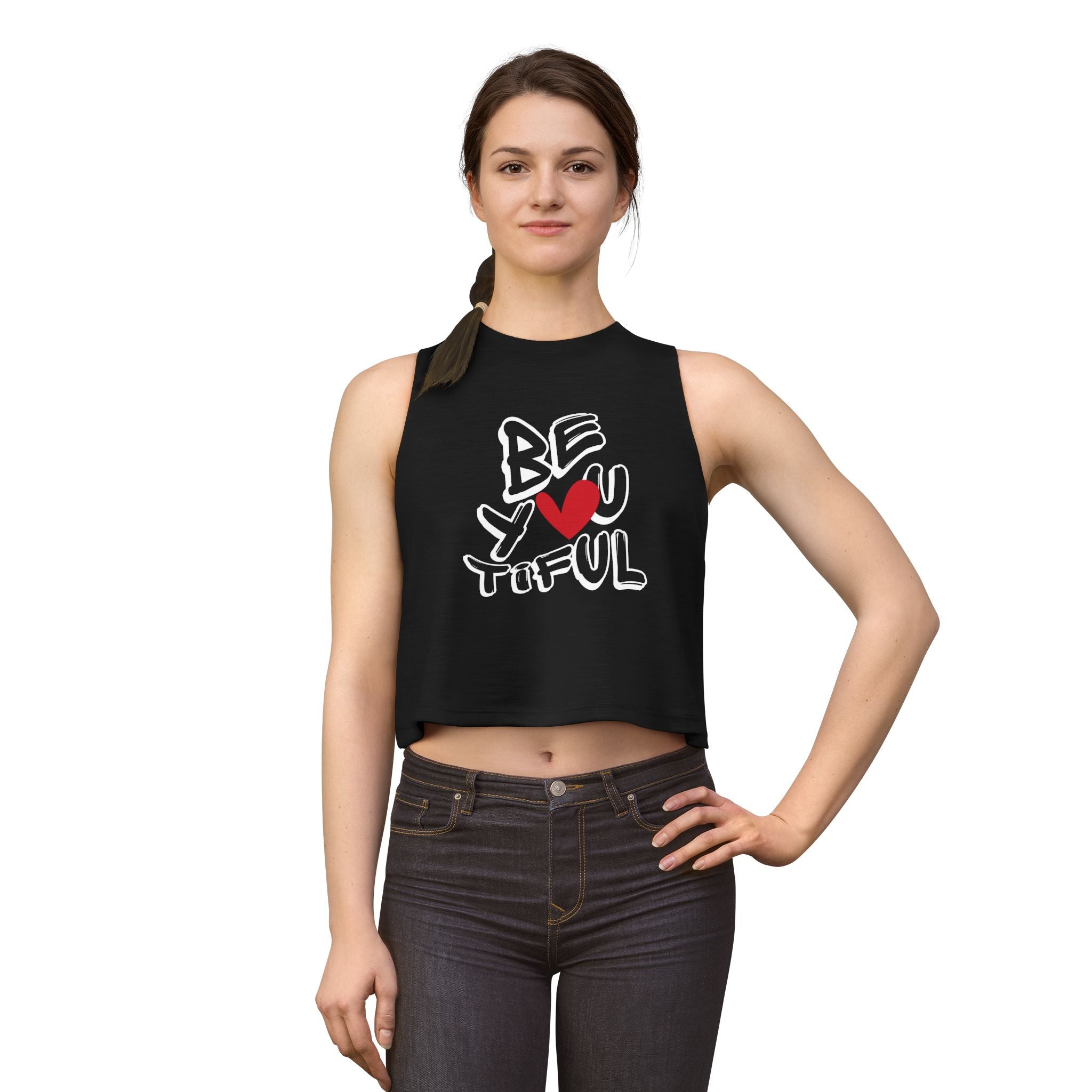 Crop Top — Minimal Red Heart Graphic | Women's Casual Summer Tank
