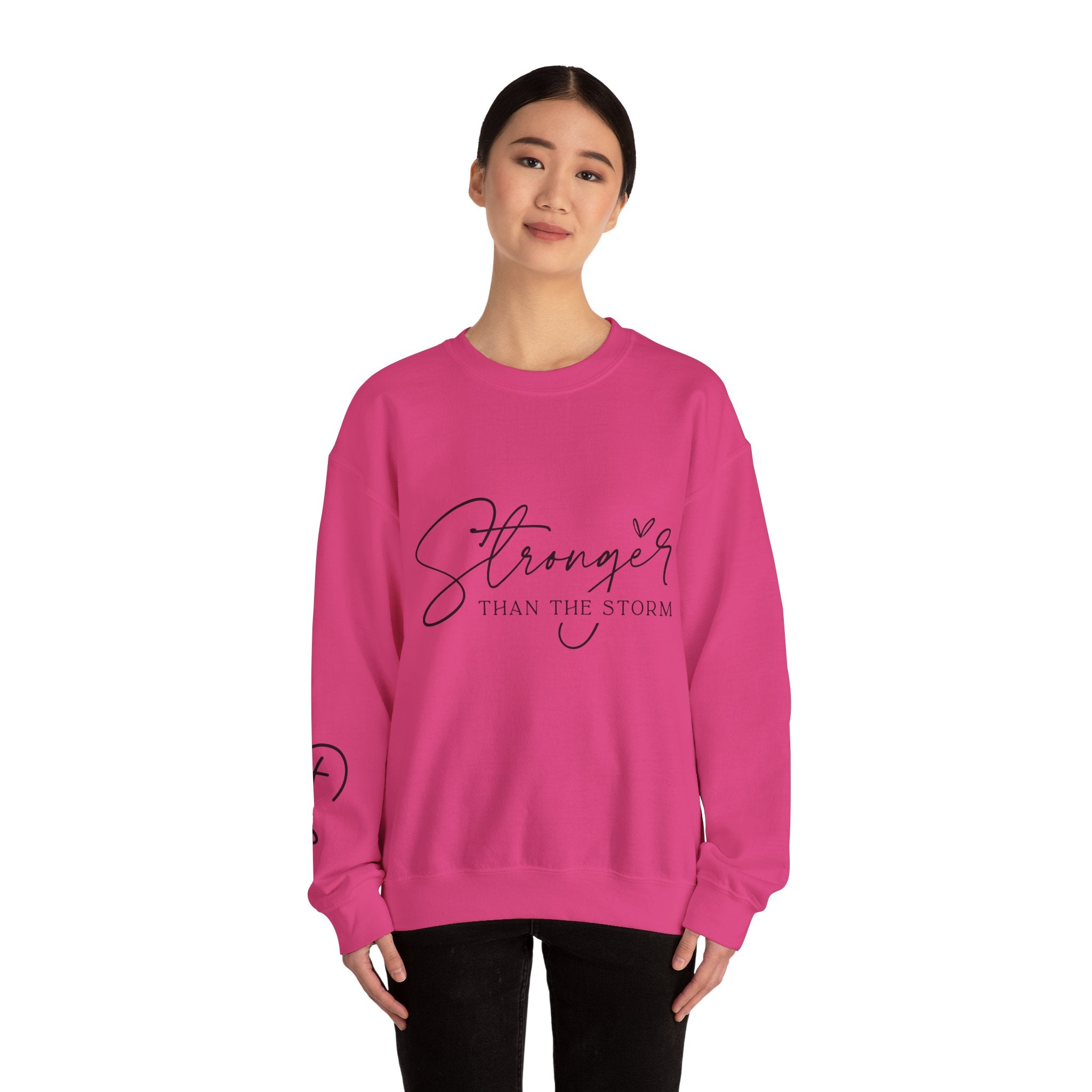 Stronger Than the Storm Sweatshirt, Inspirational Crewneck, Unisex Comfort, Gift for Her, Cozy Casual Wear