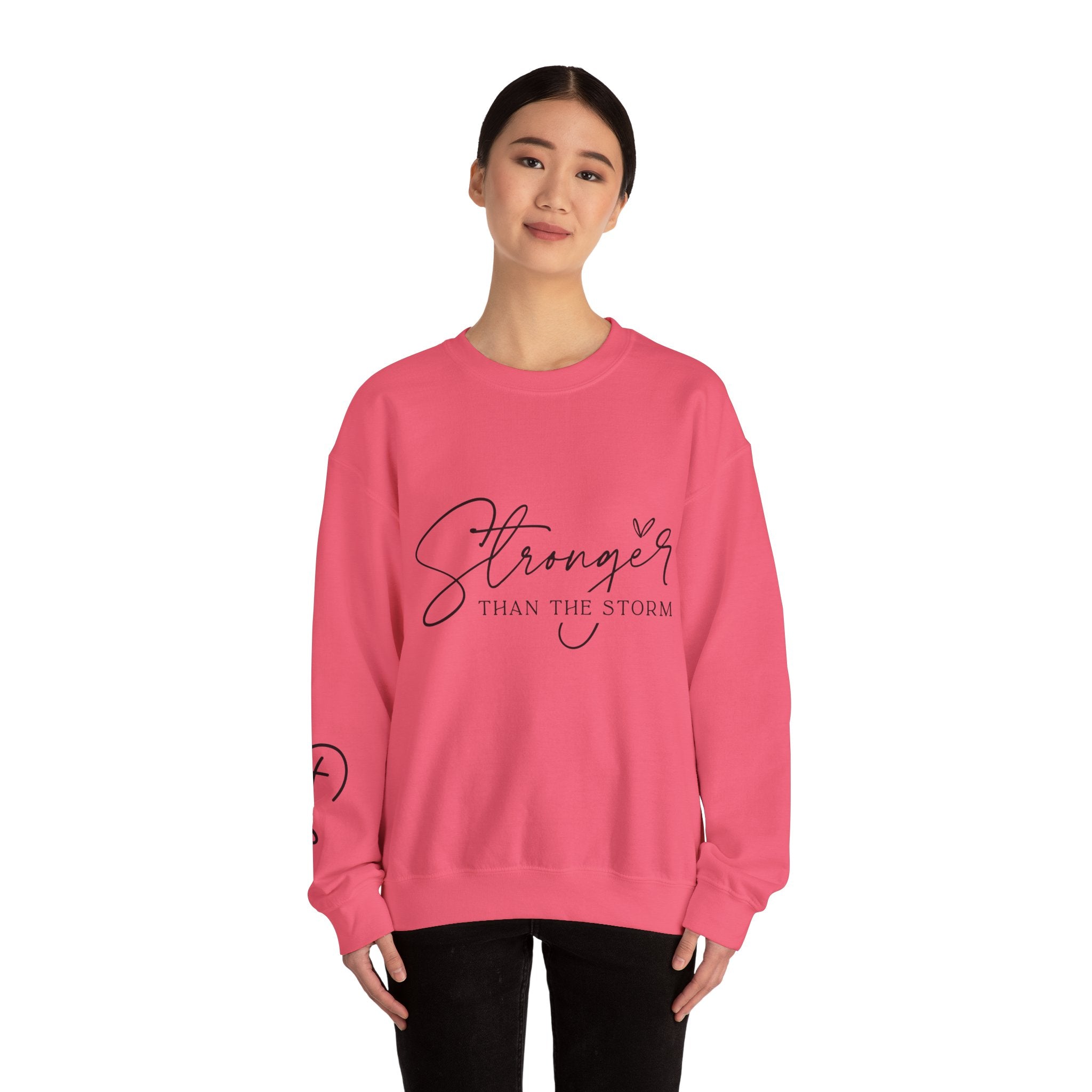 Stronger Than the Storm Sweatshirt, Inspirational Crewneck, Unisex Comfort, Gift for Her, Cozy Casual Wear