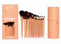 Beauty Creations Hey Honey 24 PC makeup brush set with rose gold handles and vegan leather cylinder case