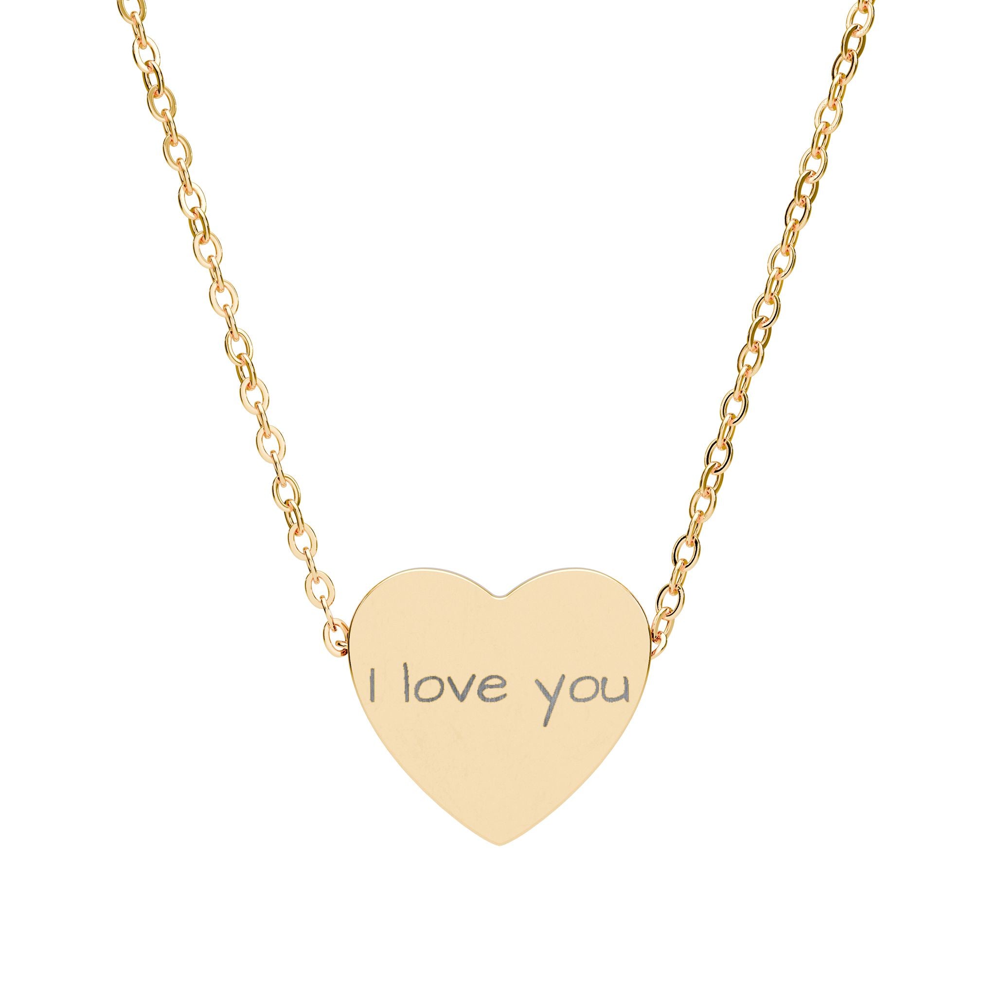 Engraved 'I Love You' Heart Necklace