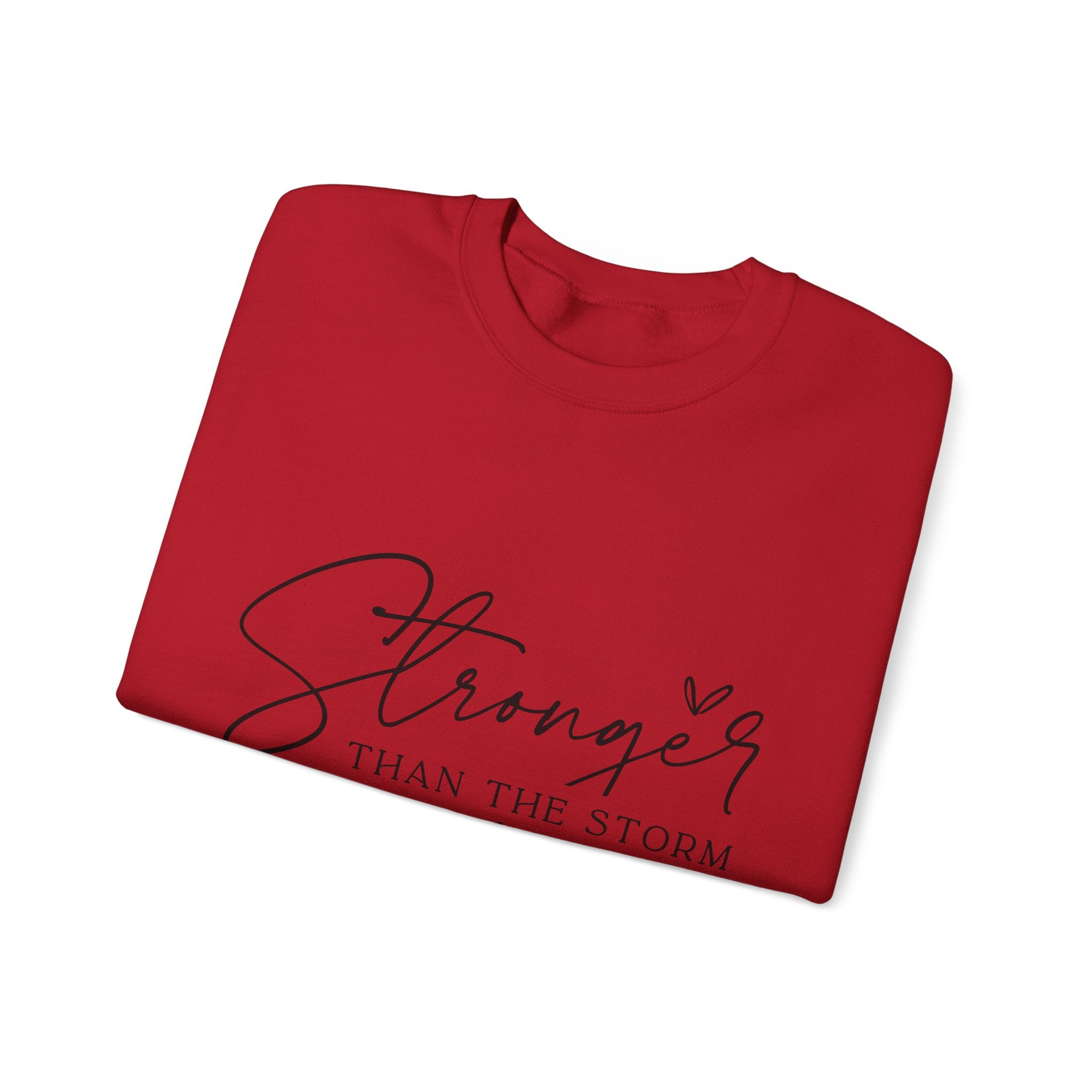 Stronger Than the Storm Sweatshirt, Inspirational Crewneck, Unisex Comfort, Gift for Her, Cozy Casual Wear