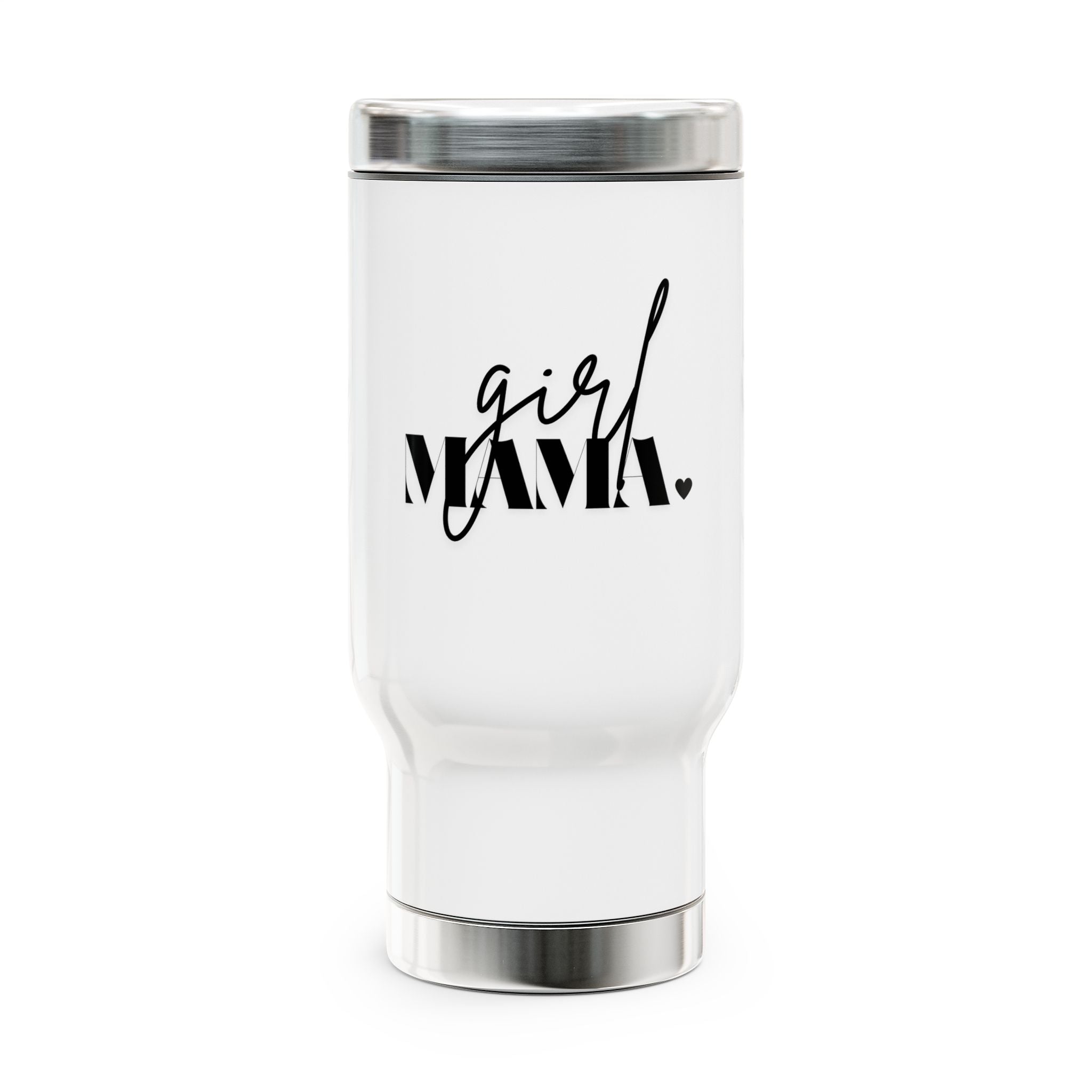 Travel Mug — "Girl Mama" Stainless Steel 14oz Insulated Tumbler with Handle