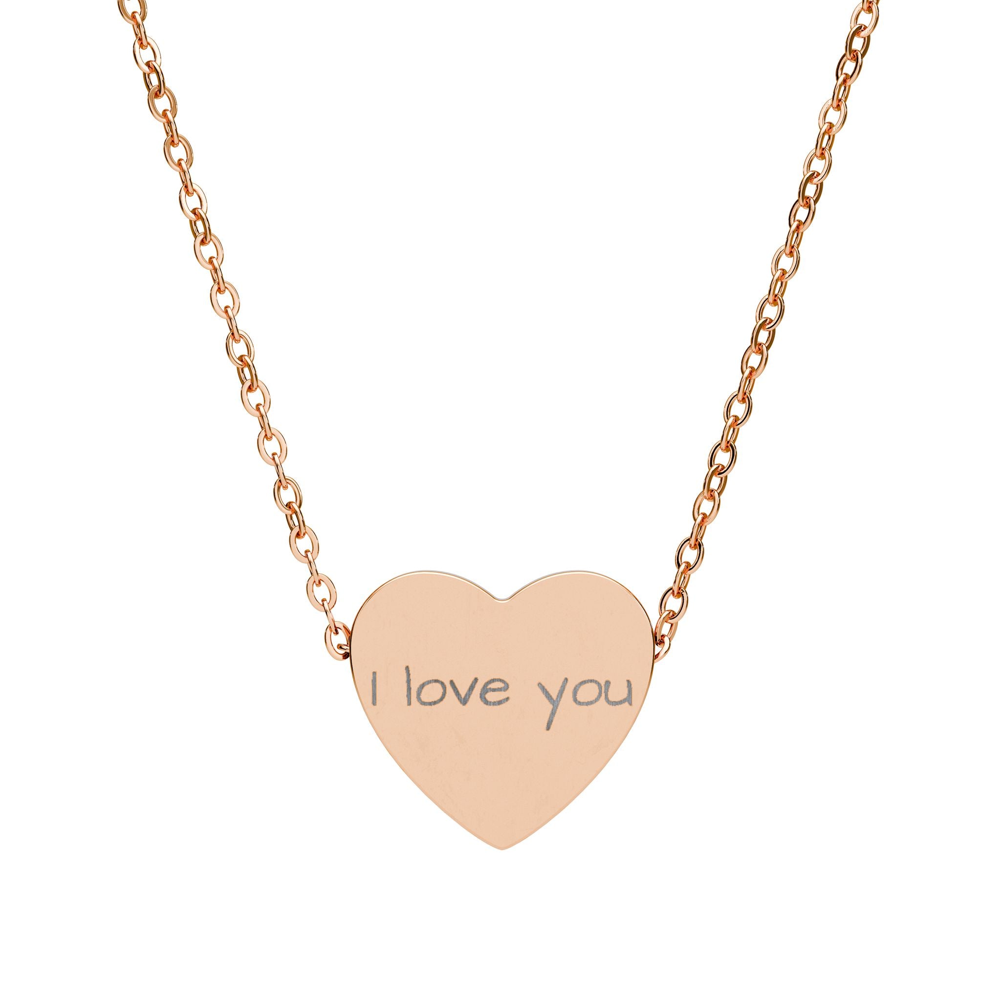 Engraved 'I Love You' Heart Necklace