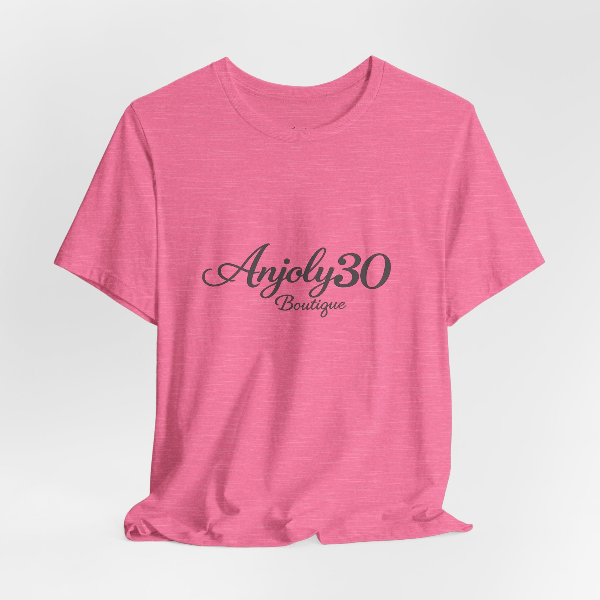 Anjoly30 Boutique Logo Tee – Elegant Script Short Sleeve T-Shirt
