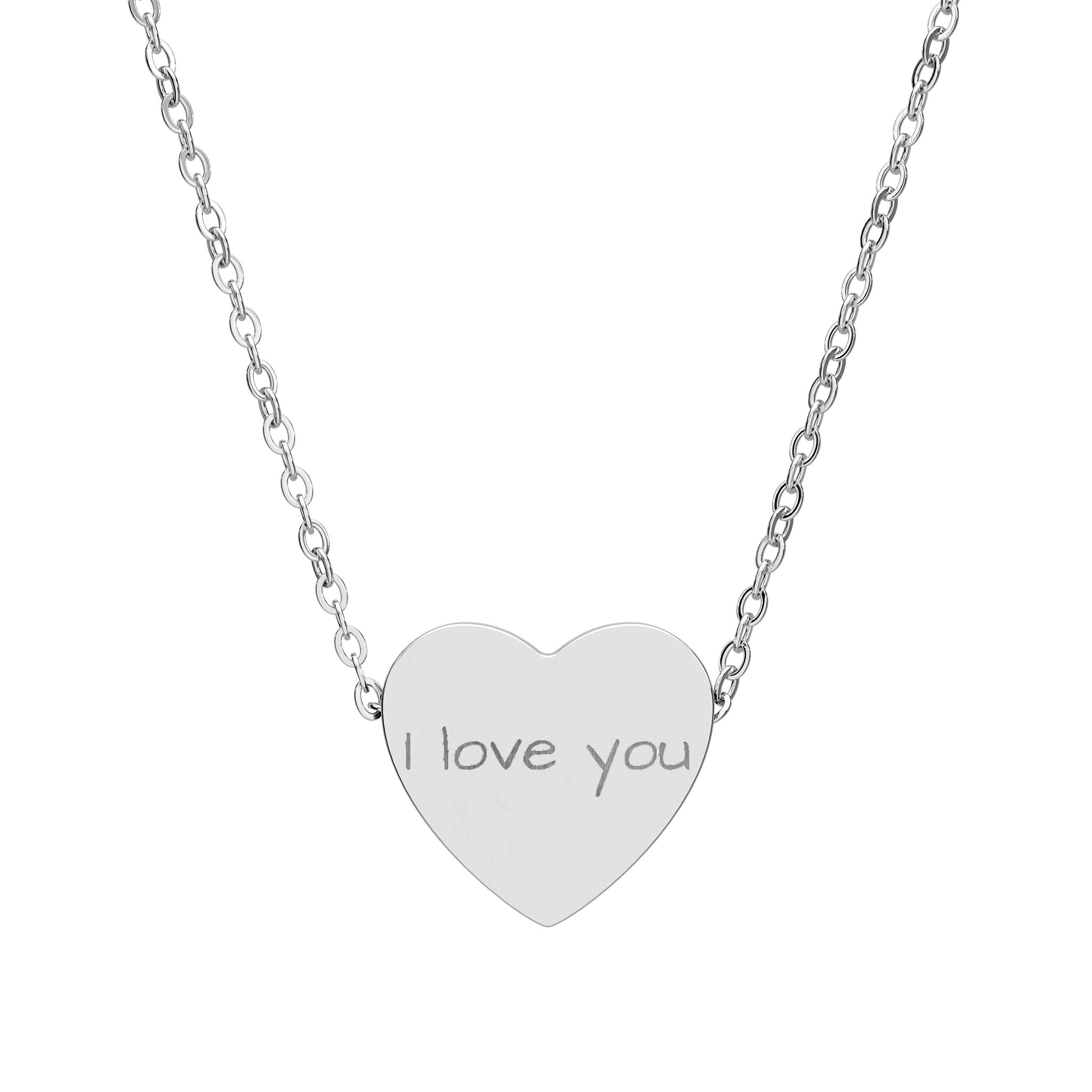 Engraved 'I Love You' Heart Necklace