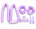 Lavender Satin Heatless Hair Curler Set
