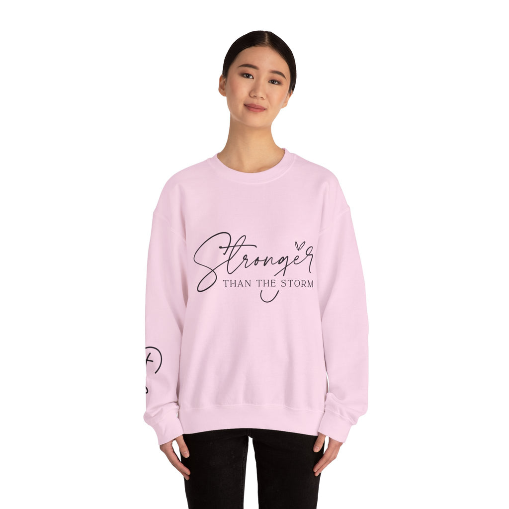 Stronger Than the Storm Sweatshirt, Inspirational Crewneck, Unisex Comfort, Gift for Her, Cozy Casual Wear