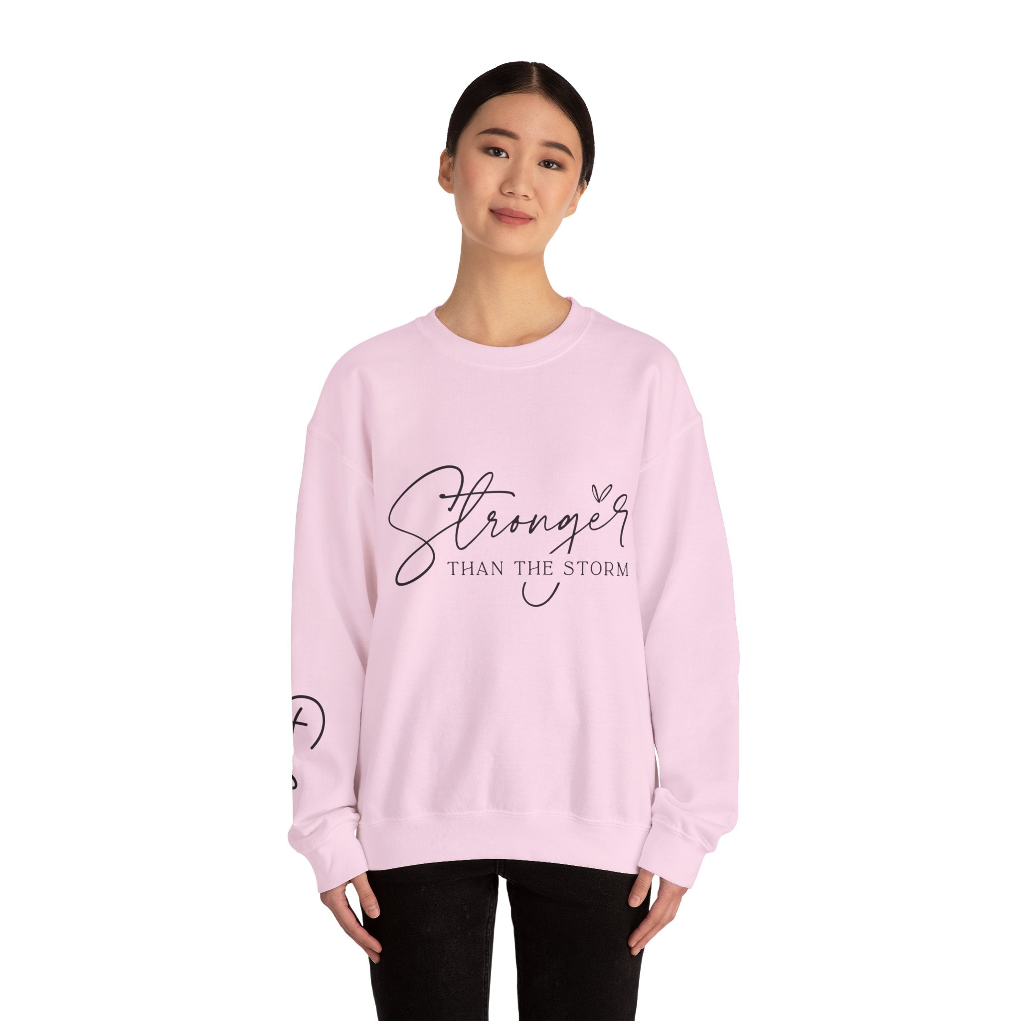 Stronger Than the Storm Sweatshirt, Inspirational Crewneck, Unisex Comfort, Gift for Her, Cozy Casual Wear