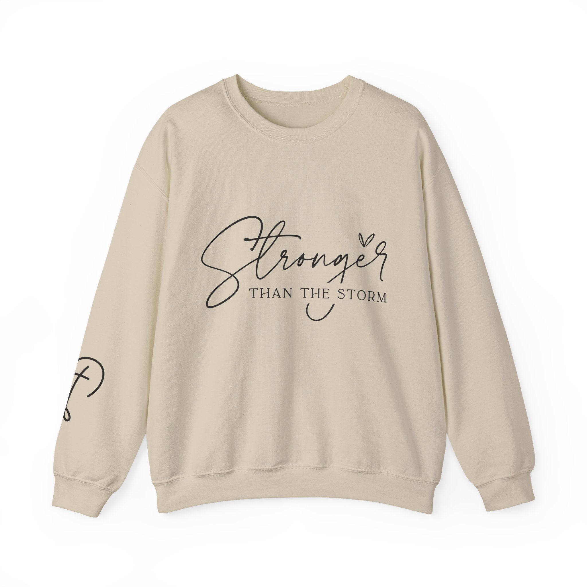 Stronger Than the Storm Sweatshirt, Inspirational Crewneck, Unisex Comfort, Gift for Her, Cozy Casual Wear