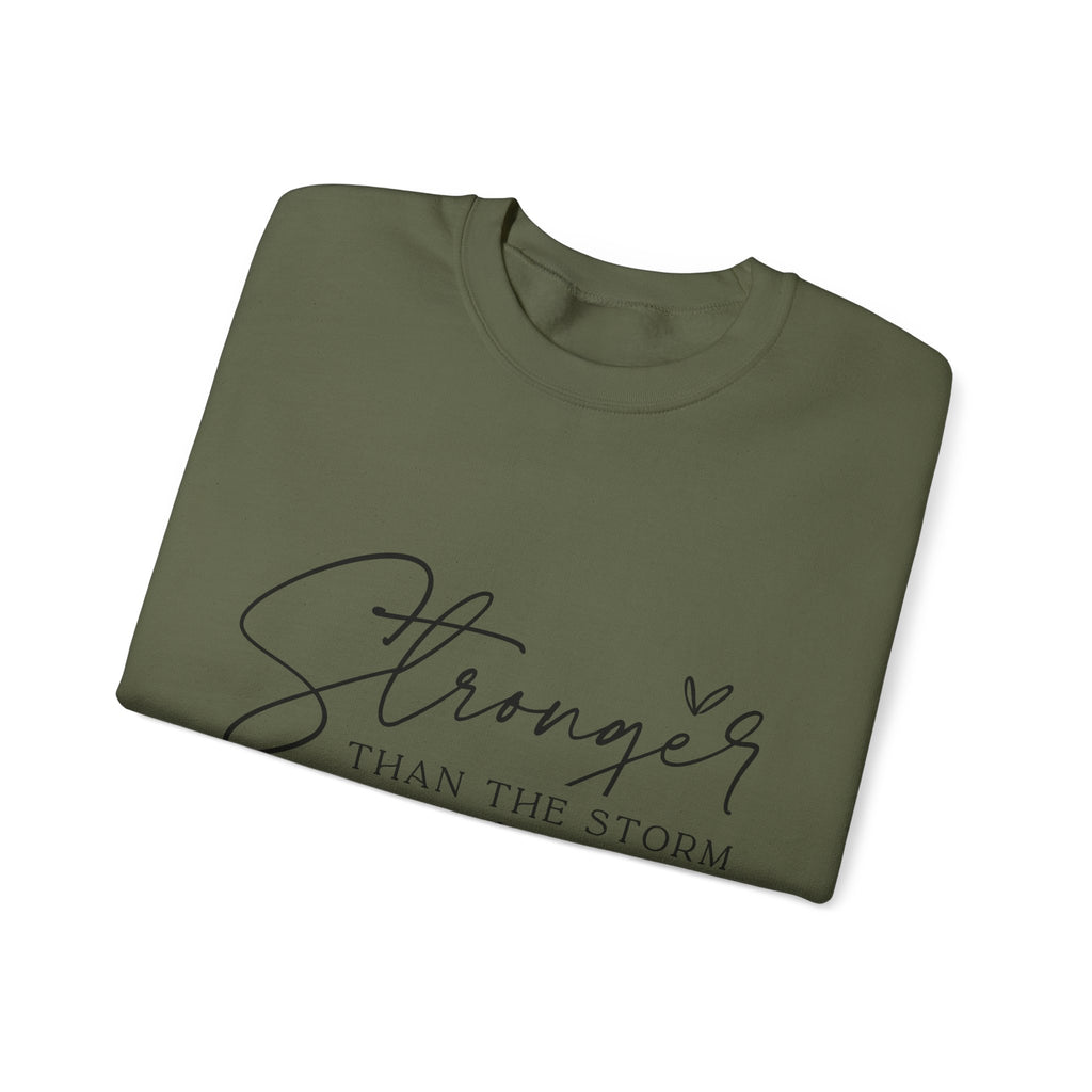 Stronger Than the Storm Sweatshirt, Inspirational Crewneck, Unisex Comfort, Gift for Her, Cozy Casual Wear