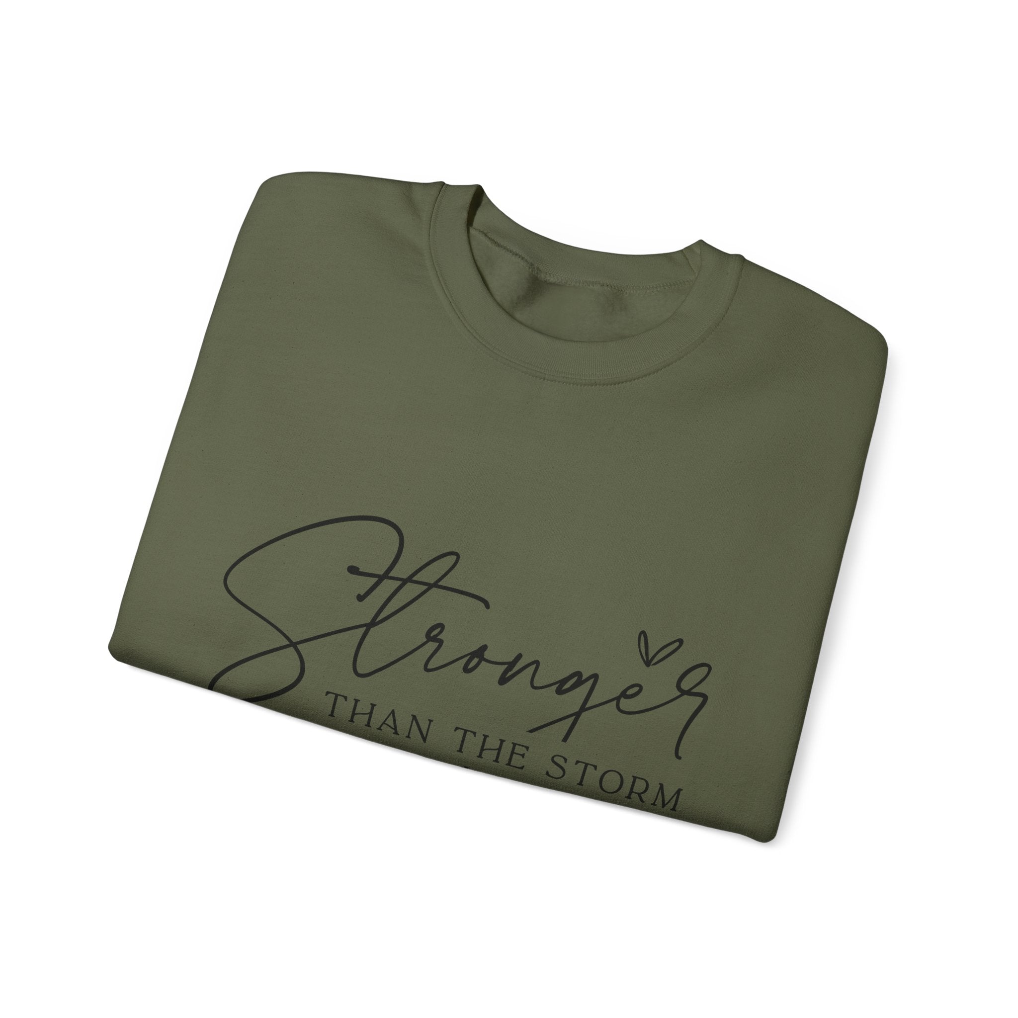 Stronger Than the Storm Sweatshirt, Inspirational Crewneck, Unisex Comfort, Gift for Her, Cozy Casual Wear