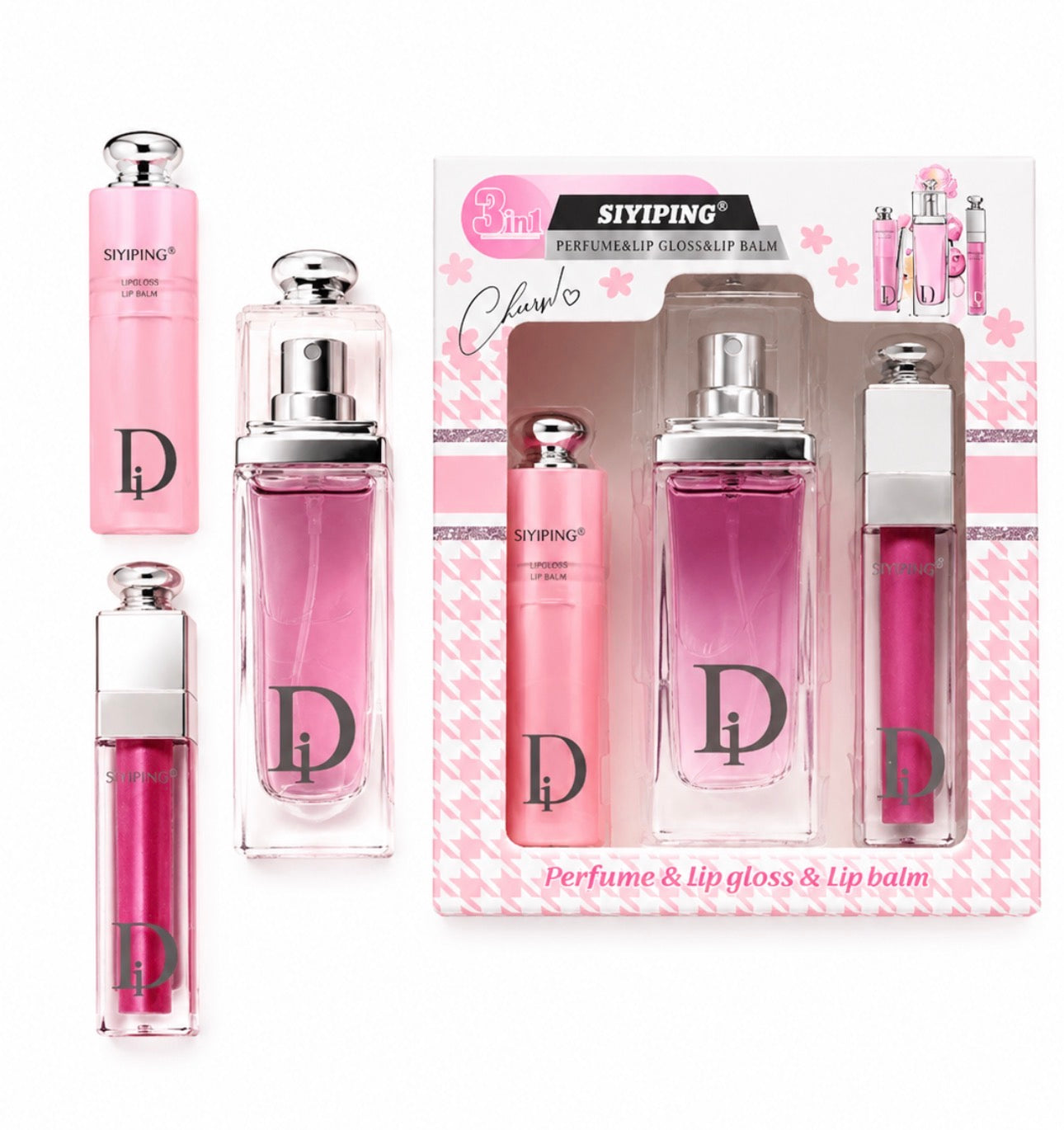 Siyiping 3-in-1 Perfume, Lip Gloss & Lip Balm Set