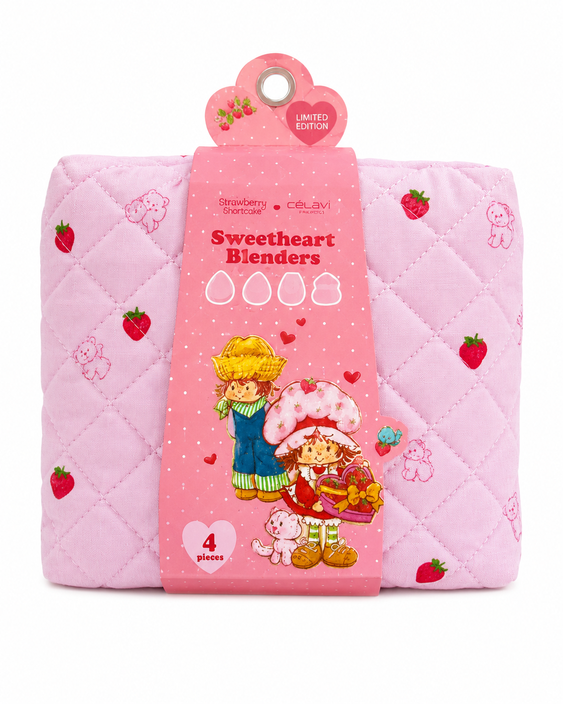 Strawberry Shortcake Quilted Makeup Bag & Sweetheart Blenders Set
