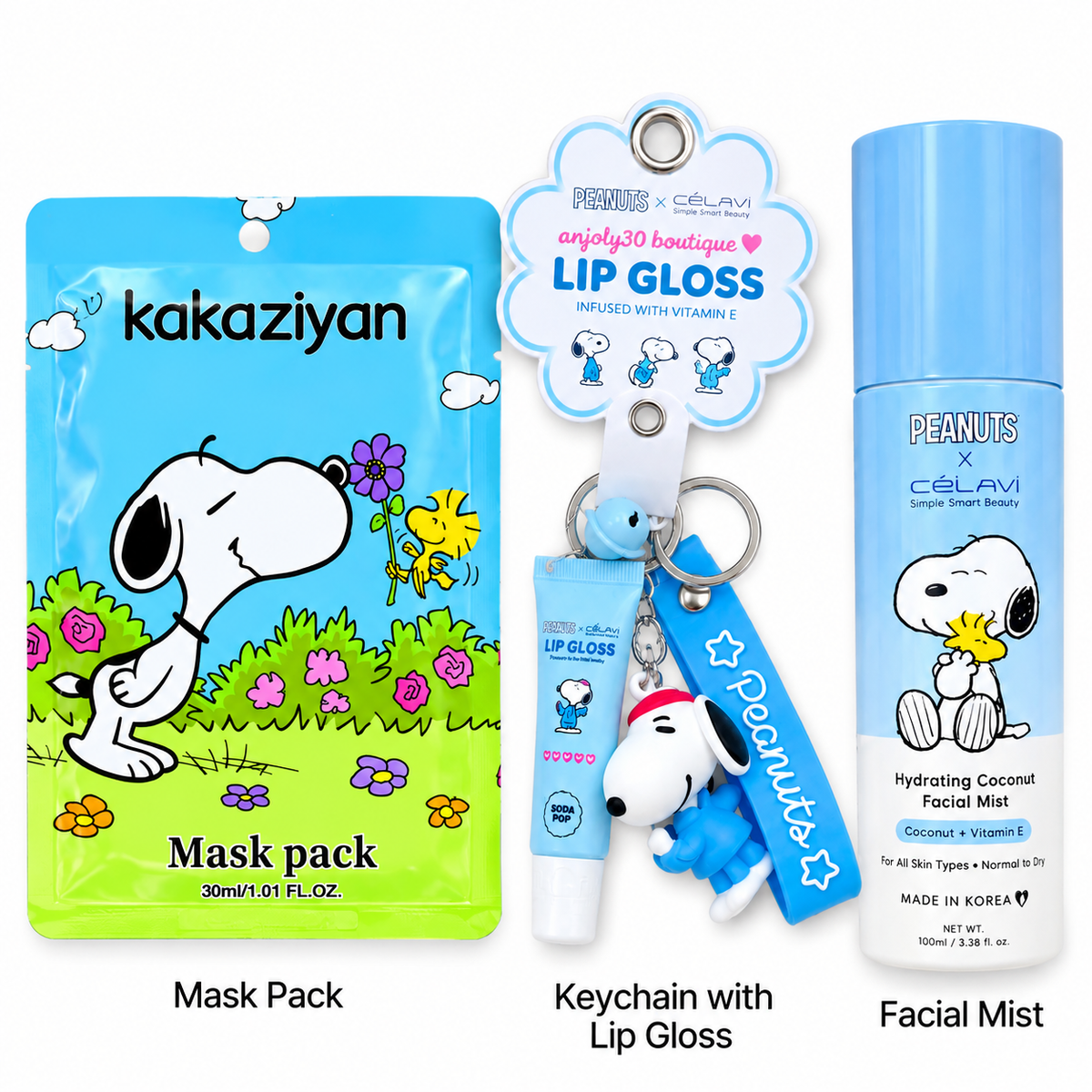 Snoopy Gift Box – Mask Pack, Lip Gloss Keychain & Facial Mistions to be added too