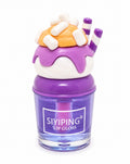 Siyiping Marshmallow and Candy Mini Lip Gloss with purple drizzle and marshmallow novelty cap