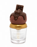 Siyiping Hot Fudge Mini Lip Gloss with chocolate drizzle novelty cap and gold lid